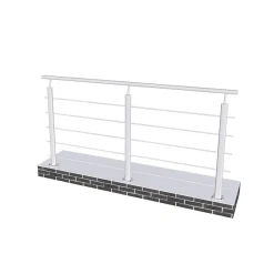 Grand Verre Garde-Corps, Balustrade<Kit Rambarde 2ml garde-corps avec 5 traverses fixation à plat en aluminium Gris mat