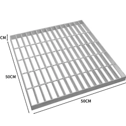 MonsterShop Grille caillebotis en Acier Galvanisé - 500mm x 500mm- Accessoire D'Escalier