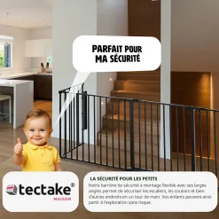 Tectake Grille de protection pour cheminée, barrière de sécurité enfant bébé- Barrière De Sécurité