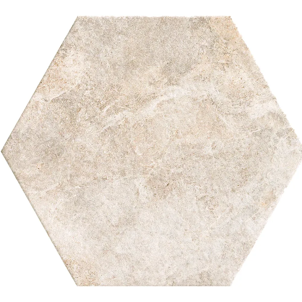 Lux Mosaic Carrelage Extérieur Et Terrasse<Grès Cérame Premium Format 56x48,5 Intérieur/Extérieur Arlet White Hexagonal Effet Travertin