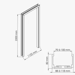 Coulicool Bloc Porte<Habillage de Cloison 1 m - Noir