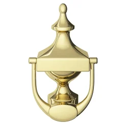 GoodHome Heurtoir de porte extérieur Tudy effet laiton doré H.180 mm x l.97 mm- Poignée De Porte Extérieure