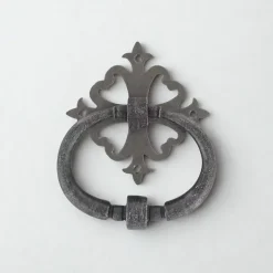 Secury-T Poignée De Porte Extérieure<Heurtoir de porte fer sur rosace carré ajourée vieil argent argent antique