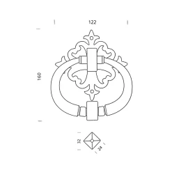 Secury-T Poignée De Porte Extérieure<Heurtoir de porte fer sur rosace carré ajourée vieil argent argent antique