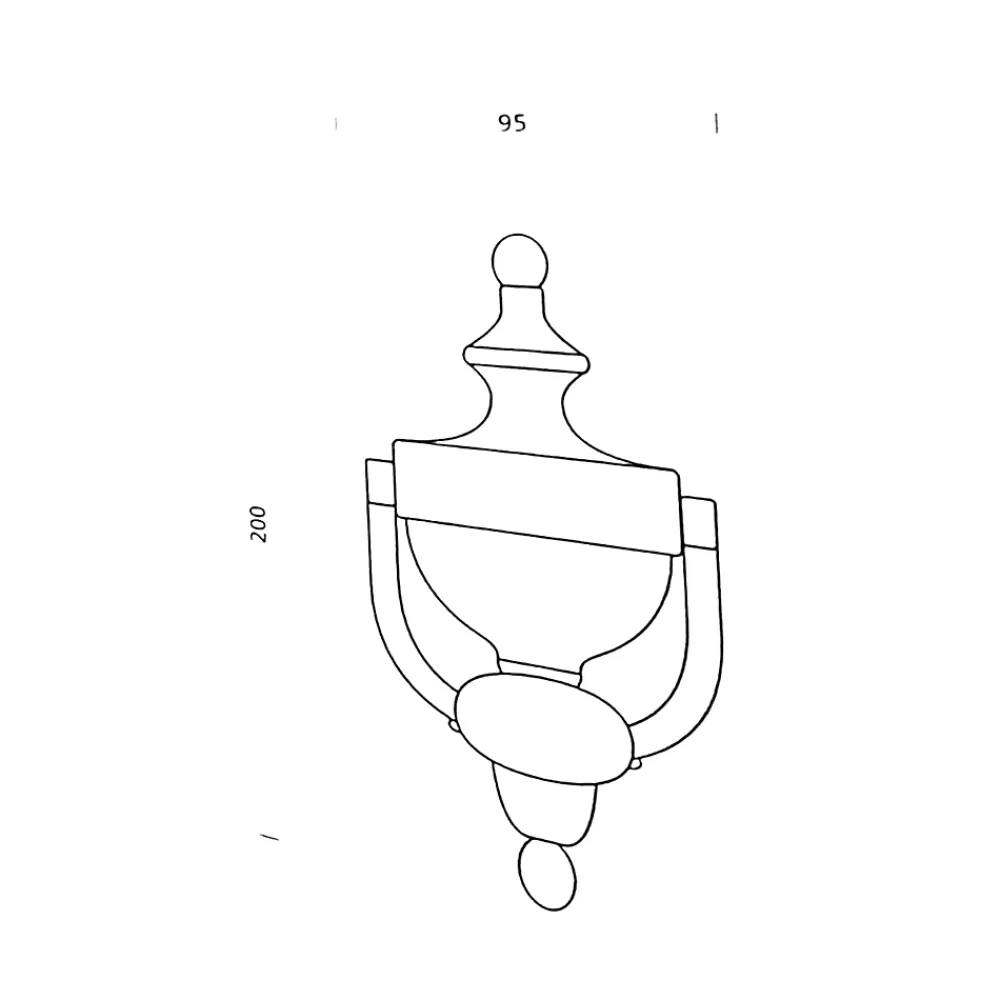 Secury-T Poignée De Porte Extérieure<Heurtoir de porte laiton poli 200X95 mm