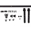Homcom Kit de porte coulissante système galandage avec porte épaisseur 20-25 mm largeur max. 0,9 m charge max. 20 Kg acier noir- Porte Coulissante