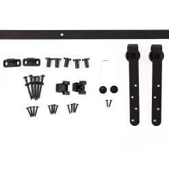 Homcom Kit de porte coulissante système galandage avec porte épaisseur 20-25 mm largeur max. 0,9 m charge max. 20 Kg acier noir- Porte Coulissante