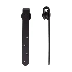 Homcom Kit de porte coulissante système galandage avec porte épaisseur 20-25 mm largeur max. 0,9 m charge max. 20 Kg acier noir- Porte Coulissante