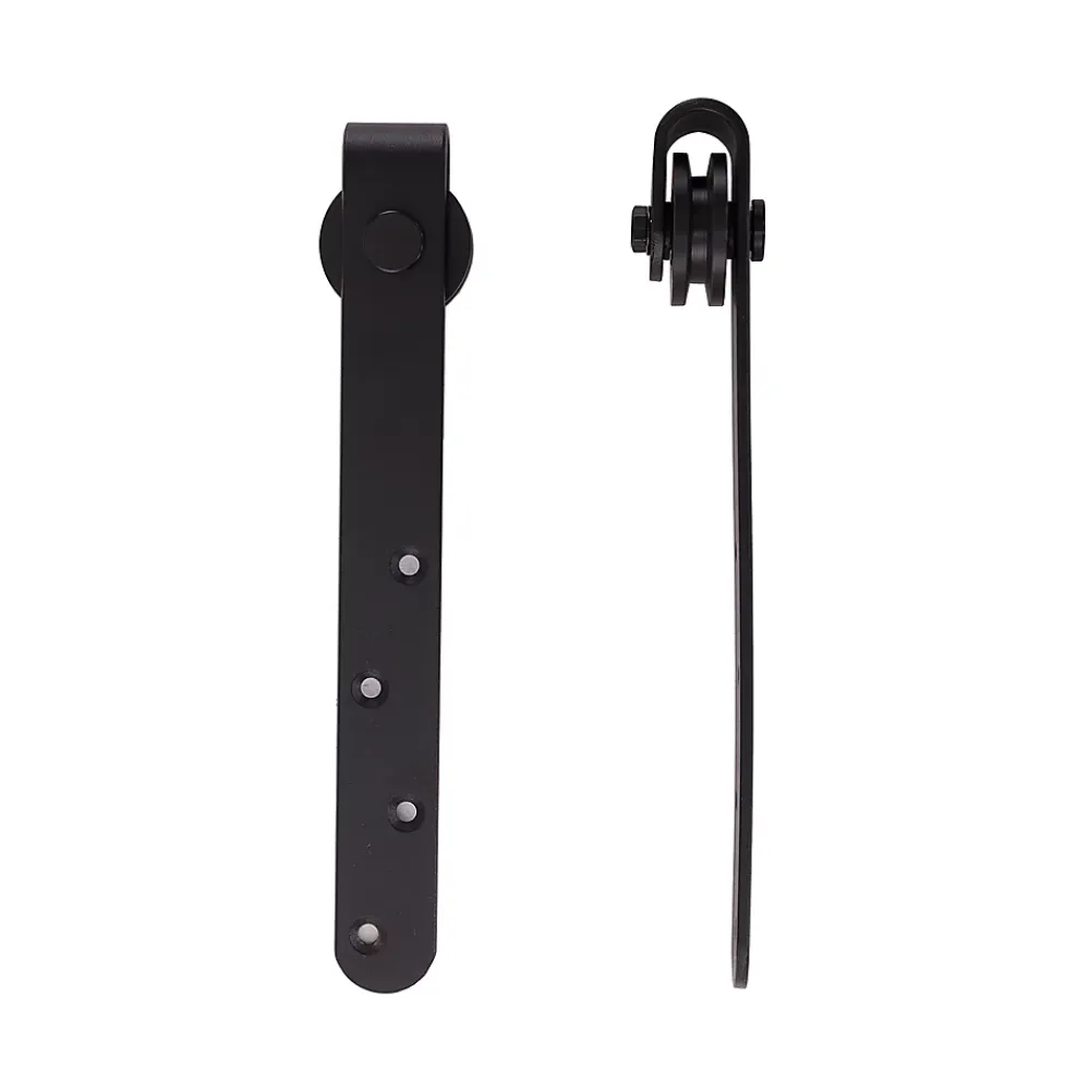 Homcom Kit de porte coulissante système galandage avec porte épaisseur 20-25 mm largeur max. 0,9 m charge max. 20 Kg acier noir- Porte Coulissante