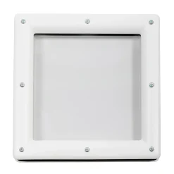 GoodHome Hublot pour porte de garage carré en PVC blanc l.29 x H.29 cm- Accessoire Pour Porte De Garage