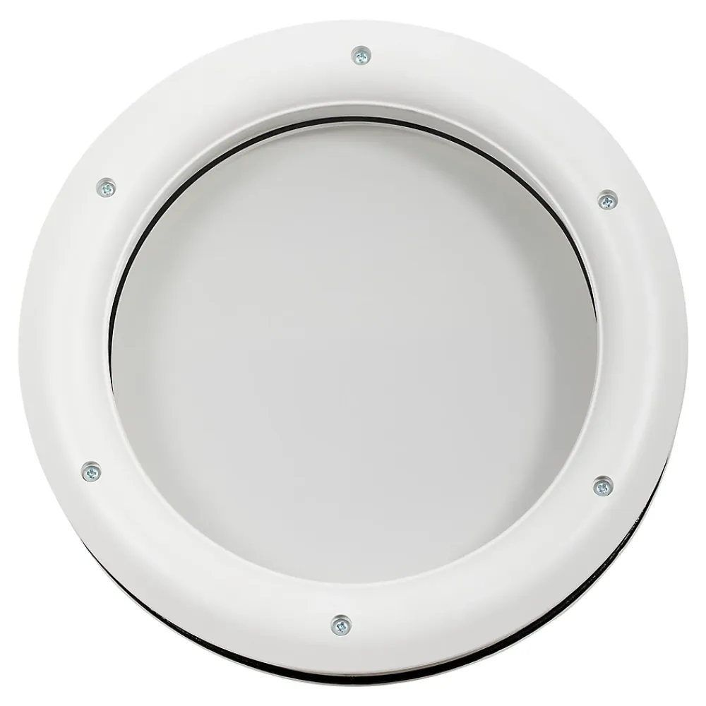 GoodHome Hublot pour porte de garage circulaire en PVC blanc Ø.31,8 x H.31,8 cm- Accessoire Pour Porte De Garage