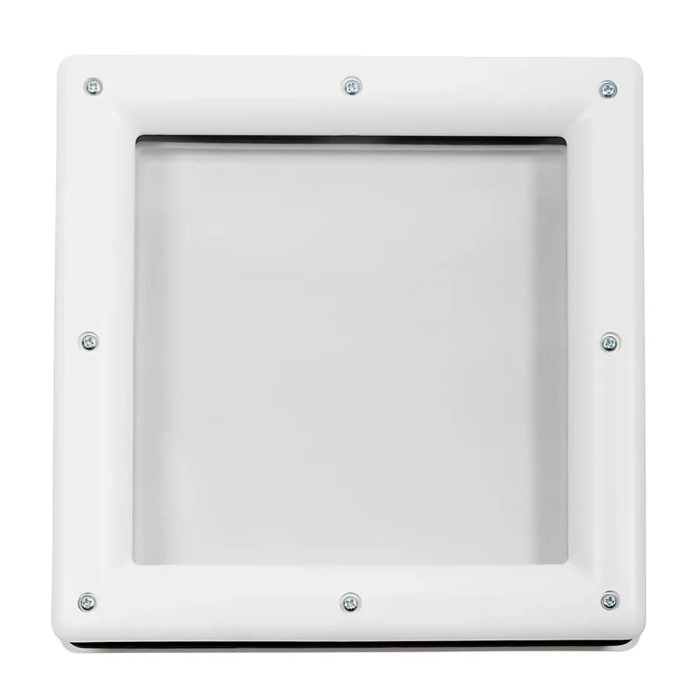 GoodHome Accessoire Pour Porte De Garage<Hublot pour porte de garage carré en acier inoxydable argenté l.28,4 x H.28,4 cm