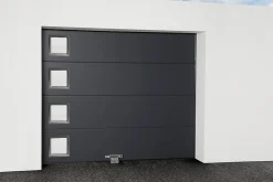 GoodHome Accessoire Pour Porte De Garage<Hublot pour porte de garage carré en acier inoxydable argenté l.28,4 x H.28,4 cm