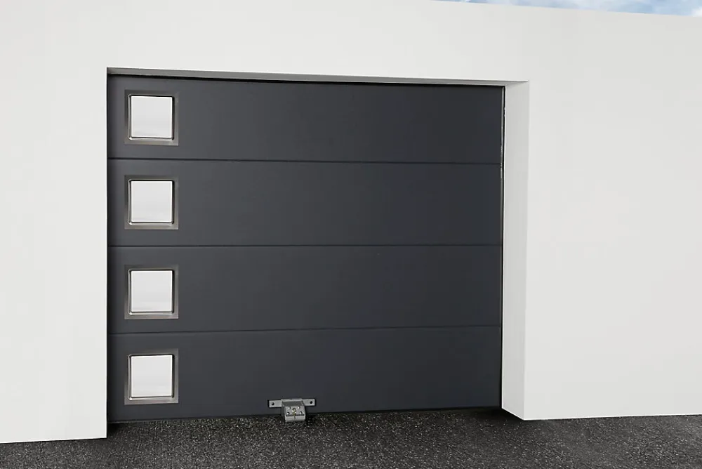 GoodHome Accessoire Pour Porte De Garage<Hublot pour porte de garage carré en acier inoxydable argenté l.28,4 x H.28,4 cm