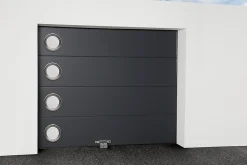 GoodHome Accessoire Pour Porte De Garage<Hublot pour porte de garage circulaire en acier inoxydable argenté Ø.30,5 x H.30,5 cm