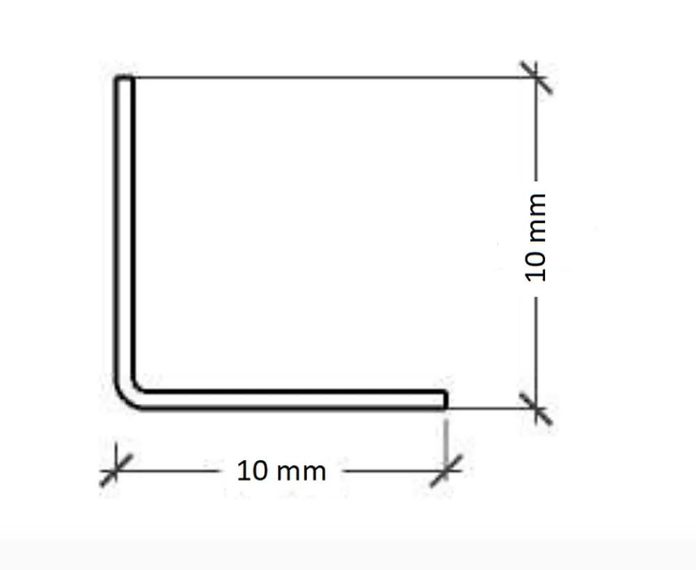 Ilcom Profilé Carrelage<Profilé décoratif Li Angle intérieur en acier inoxydable Argent poli - 10 mm x 2440 mm x 0,65 ep.