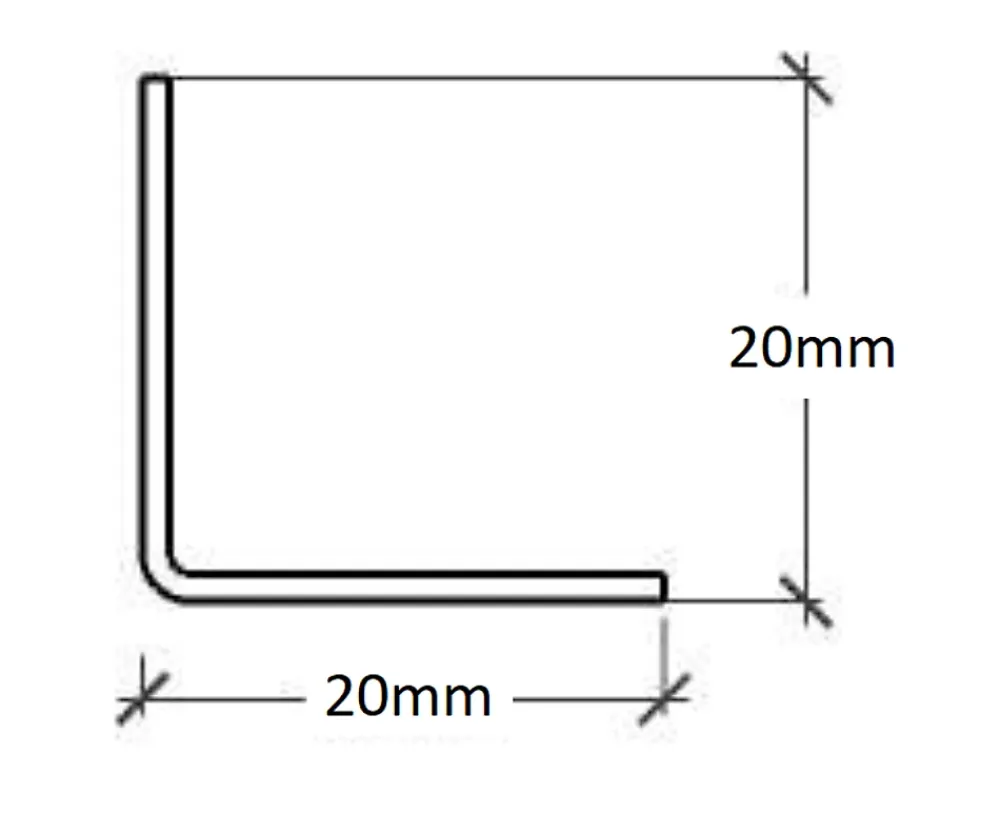Ilcom Profilé Carrelage<Profilé décoratif Li Angle intérieur en acier inoxydable Cuivre poli - 20 mm x 2440 mm x 0,65 ep.