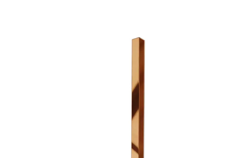 Ilcom Profilé Carrelage<Profilé décoratif Li Angle intérieur en acier inoxydable Cuivre poli - 10 mm x 2440 mm x 0,65 ep.