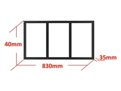 Vente-unique Verrière<Imposte atelier en aluminium thermolaqué - L83 x H40 cm - Noir - BAYVIEW