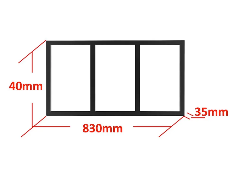 Vente-unique Verrière<Imposte atelier en aluminium thermolaqué - L83 x H40 cm - Noir - BAYVIEW