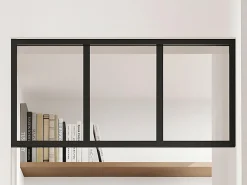 Vente-unique Verrière<Imposte atelier en aluminium thermolaqué - L83 x H40 cm - Noir - BAYVIEW