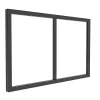Vente-unique Imposte atelier en aluminium thermolaqué - L63 x H40 cm - Noir - BAYVIEW- Verrière