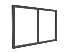 Vente-unique Imposte atelier en aluminium thermolaqué - L63 x H40 cm - Noir - BAYVIEW- Verrière