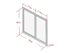 Vente-unique Imposte atelier en aluminium thermolaqué - L63 x H40 cm - Noir - BAYVIEW- Verrière