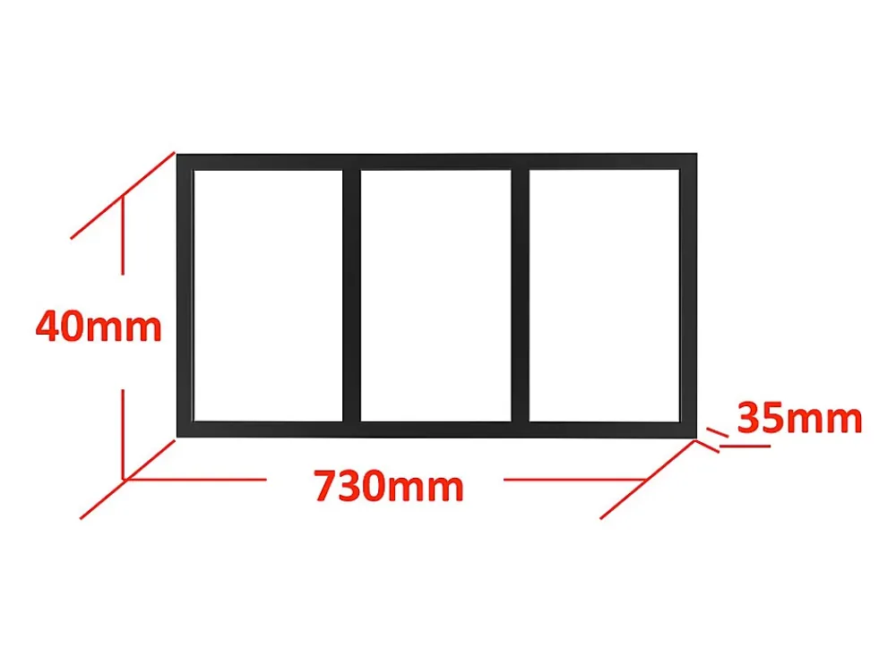 Vente-unique Verrière<Imposte atelier en aluminium thermolaqué - L73 x H40 cm - Noir - BAYVIEW