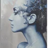 Mauro Ferretti Impression sur toile avec applications multicolores cm 80x3,8x120- Panneau Tasseau Bois