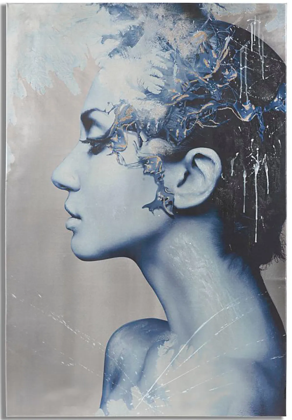 Mauro Ferretti Impression sur toile avec applications multicolores cm 80x3,8x120- Panneau Tasseau Bois