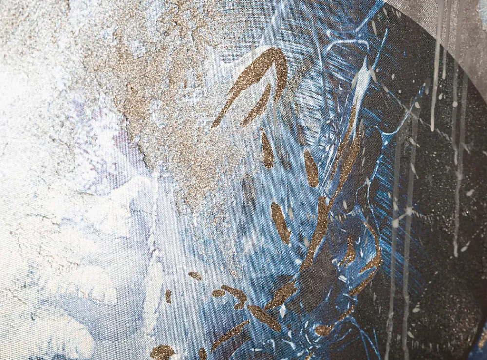 Mauro Ferretti Impression sur toile avec applications multicolores cm 80x3,8x120- Panneau Tasseau Bois