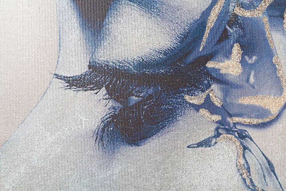 Mauro Ferretti Impression sur toile avec applications multicolores cm 80x3,8x120- Panneau Tasseau Bois