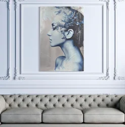 Mauro Ferretti Impression sur toile avec applications multicolores cm 80x3,8x120- Panneau Tasseau Bois