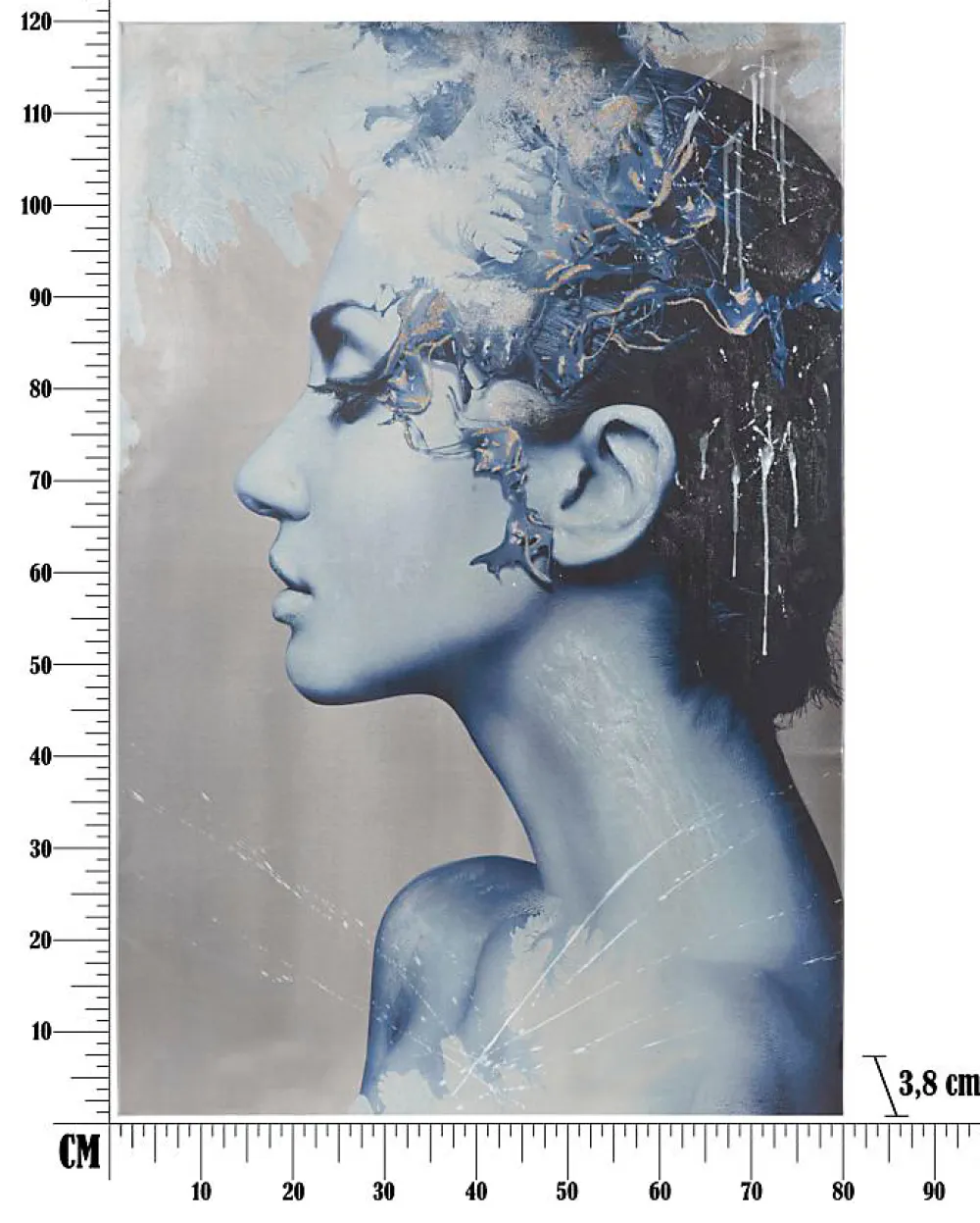 Mauro Ferretti Impression sur toile avec applications multicolores cm 80x3,8x120- Panneau Tasseau Bois
