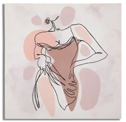 Mauro Ferretti Impression sur toile femme multicolore cm 80x2,8x80- Panneau Tasseau Bois