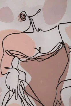 Mauro Ferretti Impression sur toile femme multicolore cm 80x2,8x80- Panneau Tasseau Bois