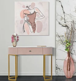 Mauro Ferretti Impression sur toile femme multicolore cm 80x2,8x80- Panneau Tasseau Bois