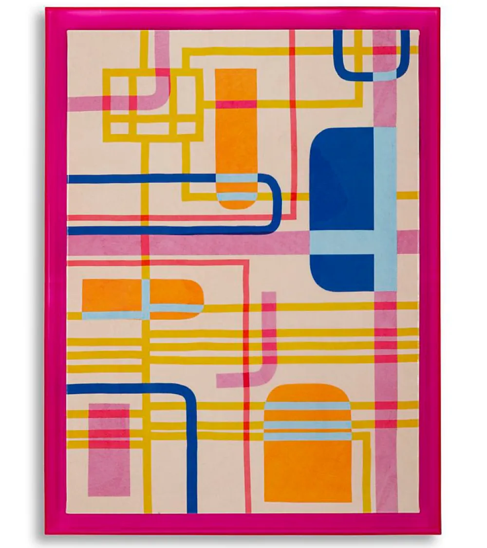 Mauro Ferretti Impression sur toile laquée avec cadre acrylique cm 60x3,3x80- Panneau Tasseau Bois