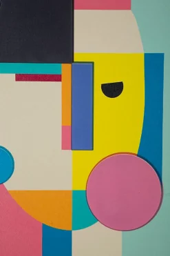 Mauro Ferretti Impression sur toile laquée avec cadre acrylique cm 50x3,3x70- Panneau Tasseau Bois