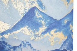 Mauro Ferretti Impression sur toile multicolore paysage cm 80x3x120- Panneau Tasseau Bois