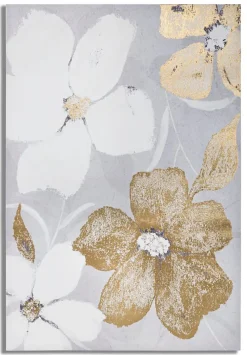 Mauro Ferretti Impression sur toile multicolore fleur cm 80x3x120- Panneau Tasseau Bois