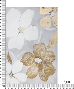 Mauro Ferretti Impression sur toile multicolore fleur cm 80x3x120- Panneau Tasseau Bois