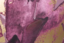 Mauro Ferretti Impression sur toile violet feuilles cm 80x3x120- Panneau Tasseau Bois