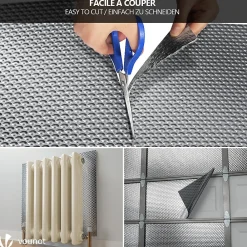 Vounot Isolant thermique a bulle double couche aluminium radiateur reflecteur 1x10m- Accessoire Pour Fenêtre