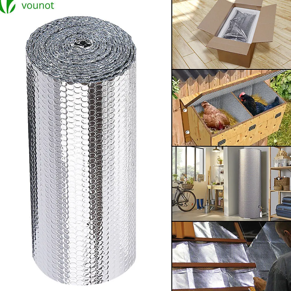 Vounot Isolant thermique a bulle double couche aluminium radiateur reflecteur 1x10m- Accessoire Pour Fenêtre