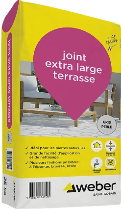 Weber Saint-Gobain Joint extra large terrasse gris perle Weber 25kg- Joint Carrelage Sol