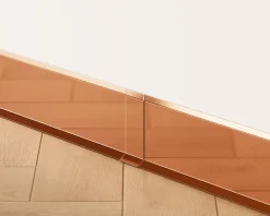 Ilcom Joint FI en acier inoxydable pour plinthe Cuivre poli - 60mm x 30mm x 12mm- Plinthe Pour Parquet Et Stratifié