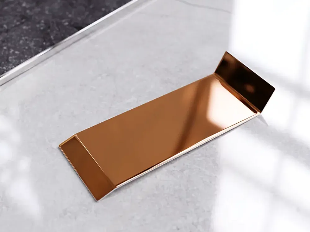 Ilcom Joint FI en acier inoxydable pour plinthe Cuivre poli - 60mm x 30mm x 12mm- Plinthe Pour Parquet Et Stratifié