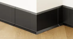 Ilcom Joint FI en acier inoxydable pour plinthe Noir mat - 100mm x 30mm x 12mm- Plinthe Pour Parquet Et Stratifié